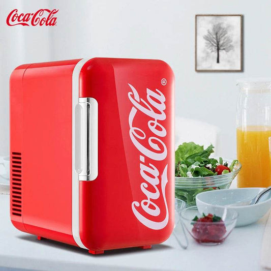 6L Mini Refrigerator Coca-Cola Multifunction Cosmetic Dormitory Warmer Cooler Fridge for Home Car Small Portable Fridge 12V/220V - MarvelouStoree