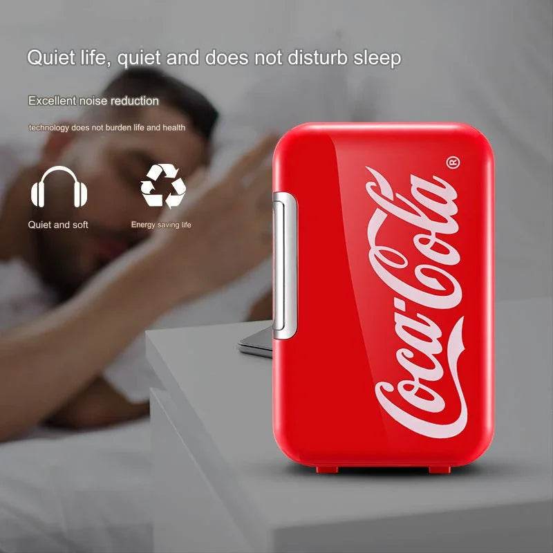 6L Mini Refrigerator Coca-Cola Multifunction Cosmetic Dormitory Warmer Cooler Fridge for Home Car Small Portable Fridge 12V/220V - MarvelouStoree