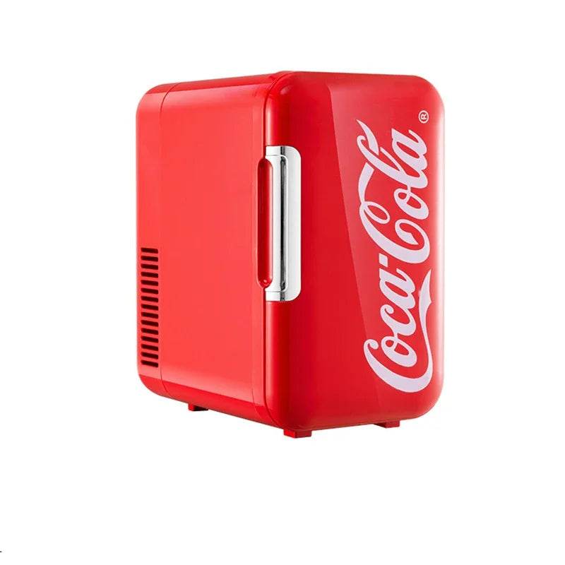 6L Mini Refrigerator Coca-Cola Multifunction Cosmetic Dormitory Warmer Cooler Fridge for Home Car Small Portable Fridge 12V/220V - MarvelouStoree