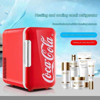 6L Mini Refrigerator Coca-Cola Multifunction Cosmetic Dormitory Warmer Cooler Fridge for Home Car Small Portable Fridge 12V/220V - MarvelouStoree