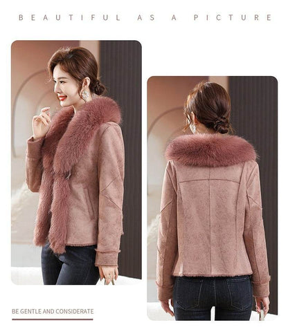 Fur Integrated Women's Short Coat Southern Winter Temperament - MarvelouStoree