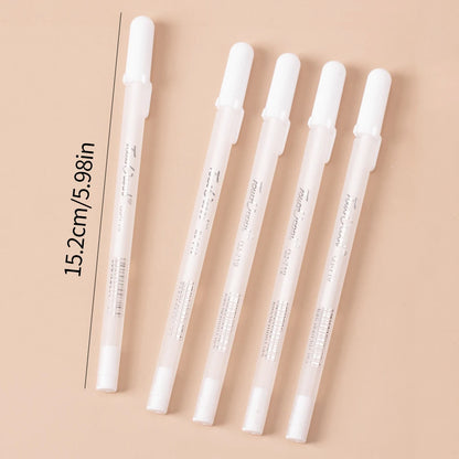 6pcs Silver/White Ink Highlight Gel Pen Set 0.8mm Large Capacity Fine Tip for Black Cardboard Sketch Art Painting Pen Line Pens