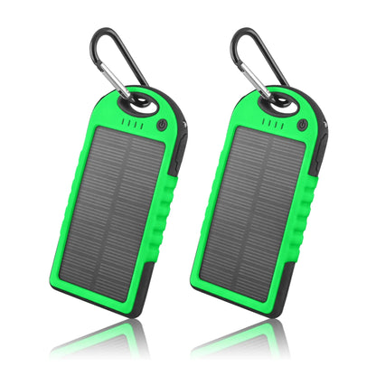 5000mAh Solar Power Bank Phone Charger 2-Pack