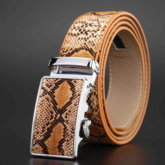 Leather automatic buckle cowhide Belt leather belt - MarvelouStoree