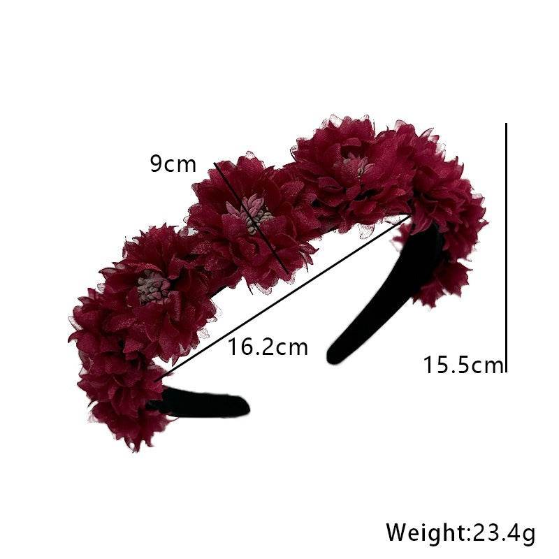 Fashionable fabric flower stamen flower hair hoop for women - MarvelouStoree