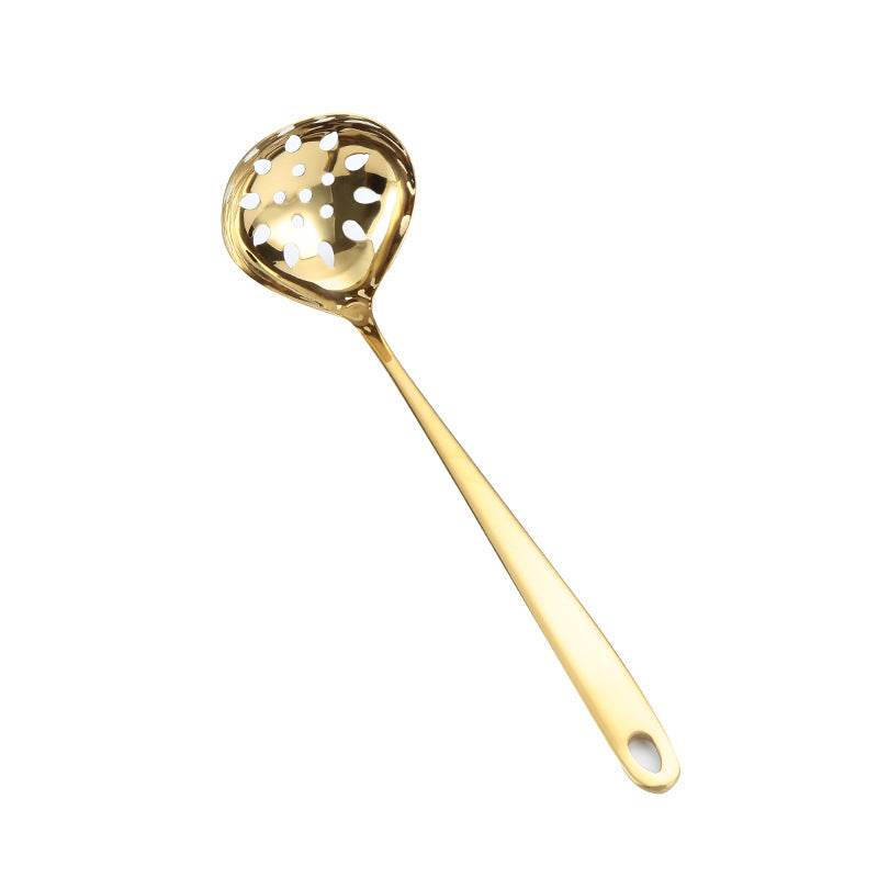 304 Stainless Steel Creative Heart-Shaped One Thickened Gold-Plated Soup Shell Cooking Spoon Hot Pot Soup Spoon Colander - MarvelouStoree