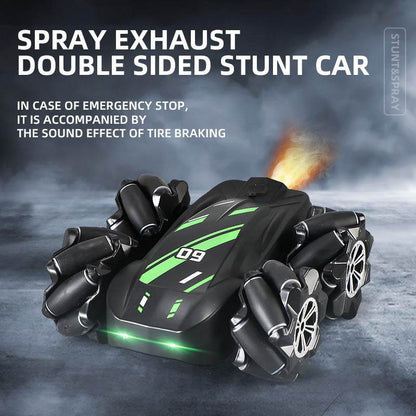 1:18 Children's Remote Control Tumbling Stunt Double-Sided Spray Car 360° Rotating Light Drift Racing Car - MarvelouStoree