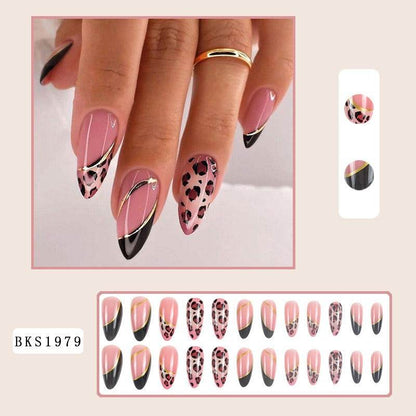 Nail Art Almond Nails Finished Wearable Nails Mid-Length Nail Art Patch Ins Style Hot Girl - MarvelouStoree