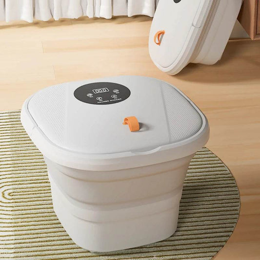 Folding Foot Bath Tub with Electric Massage Deep Foot Soaking Bucket Automatic Heating Foot Therapy Tub for Home - MarvelouStoree