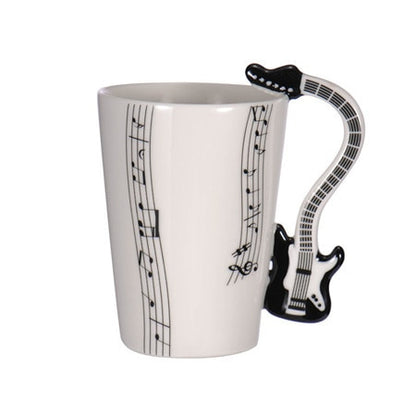 Guitar Ceramic Cup Personality Music Note Milk Juice Lemon Mug Coffee Tea Cup Home Office Drinkware Unique Gift