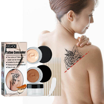 EELHOE Tattoo concealer waterproof brightening cover tattoo scar birthmark scar invisible two-color concealer - MarvelouStoree