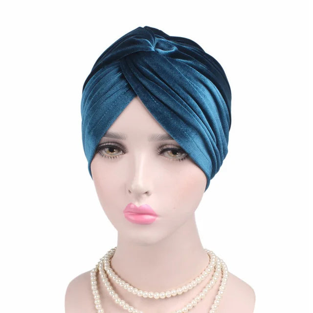 Women Velvet Turban Hat Headband Muslim Hijab Caps Female Soft Bandana Headband Hijabs Head Wrap Hair Accessories Supplies