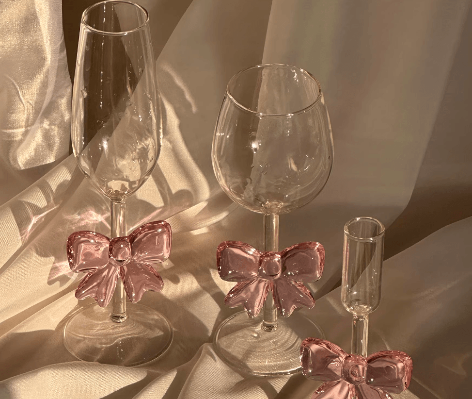 Pink Butterfly Series Instagram Tall Cup Romantic Ritual Champagne Glass Cute Butterfly - MarvelouStoree