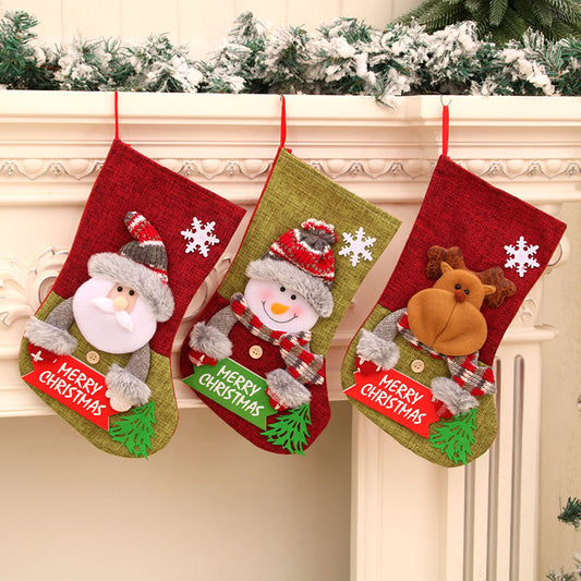 Christmas Socks Gift Bag Children's Candy Bag Cartoon Gift Bag Alphabet Christmas Socks