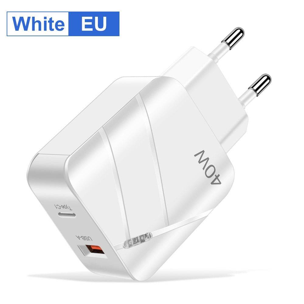 40W PD+QC3.0 mobile phone charger charging head travel charger - MarvelouStoree