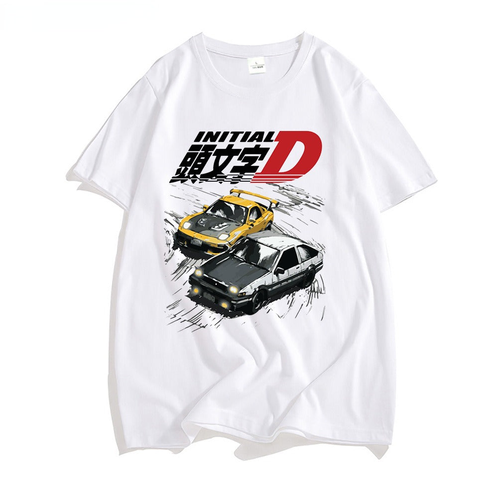 AE86 Japan Anime Initial D T-shirt Men Summer Cool Short Sle