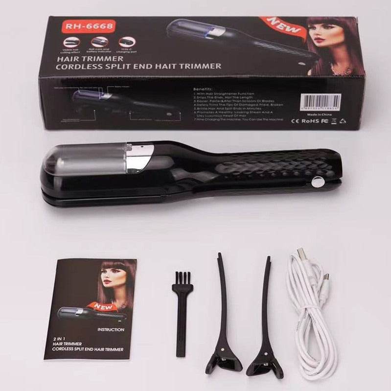 Fully automatic hair clipper, hair splitting and trimming device, multifunctional electric women's 2-in-1 trimming and cutting d - MarvelouStoree