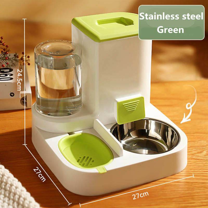 Automatic Cat Feeder Pet Bowls Dispenser Stainless Steel Bowls Cat Dog Pet Feeder Automatic - MarvelouStoree