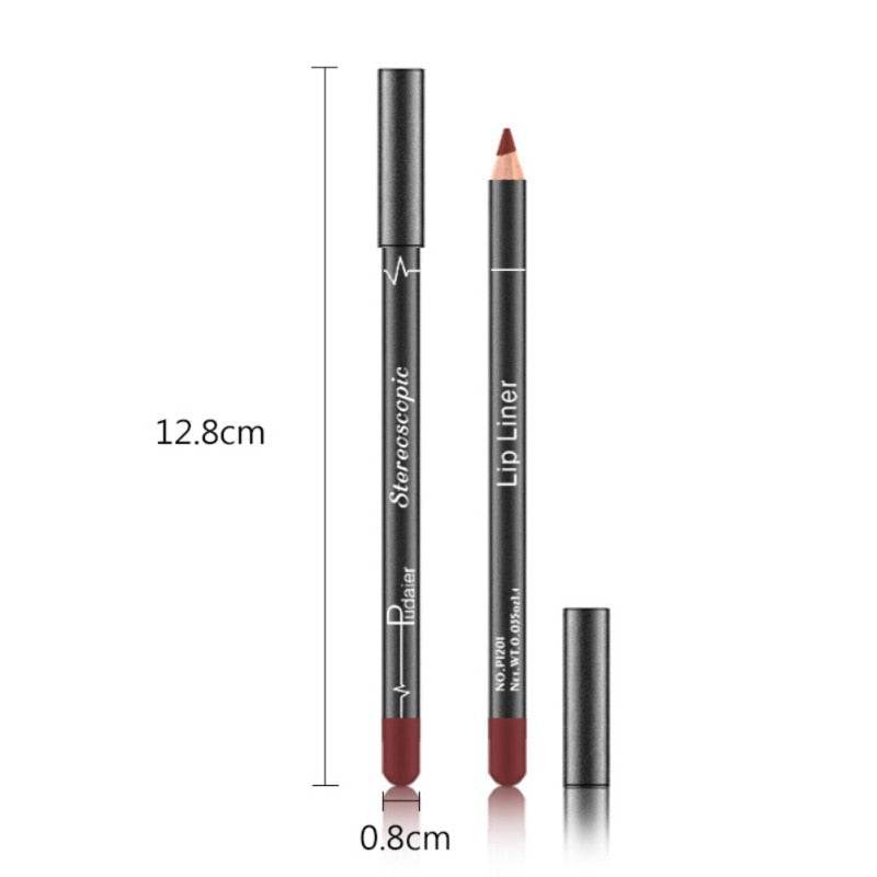 Pudaier 12 Colors/Set Makeup Lip Liner Stylish Solid Color Sexy Matte Stick Waterproof Lasting Lip Liner Pencil Beauty Maquiagem - MarvelouStoree