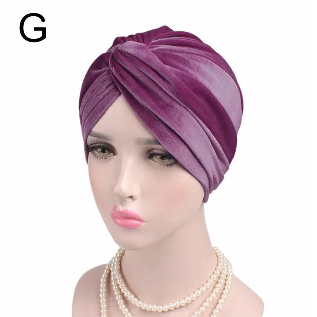 Women Velvet Turban Hat Headband Muslim Hijab Caps Female Soft Bandana Headband Hijabs Head Wrap Hair Accessories Supplies