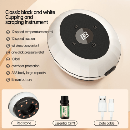 12 Levels Electric Intelligent Scraping Cupping Device Household Wireless Cup Instrument Painless Dredge Meridians Health Care - MarvelouStoree