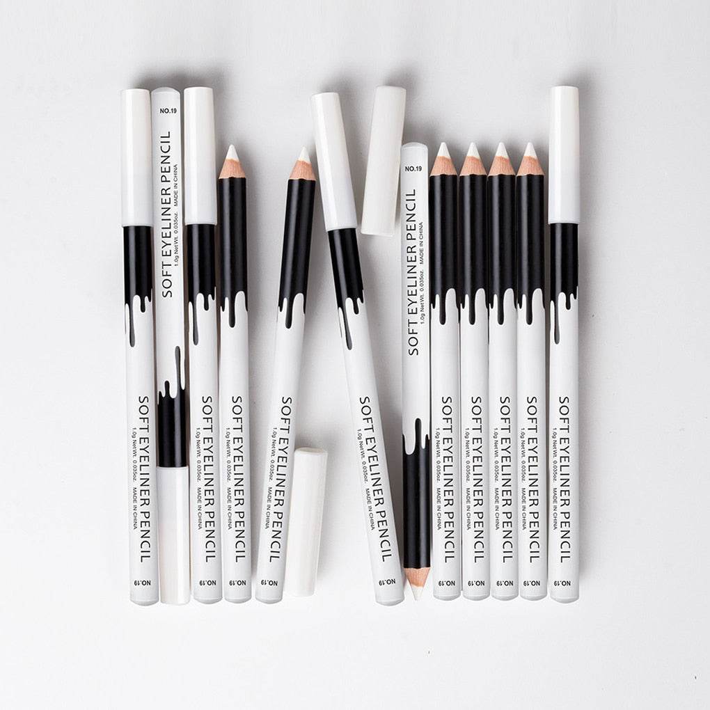 12pcs Eyeliner Pencil Makeup Women Long Lasting Waterproof Pigment Eye Liner White Eyeliner Pen Cosmetics New - MarvelouStoree