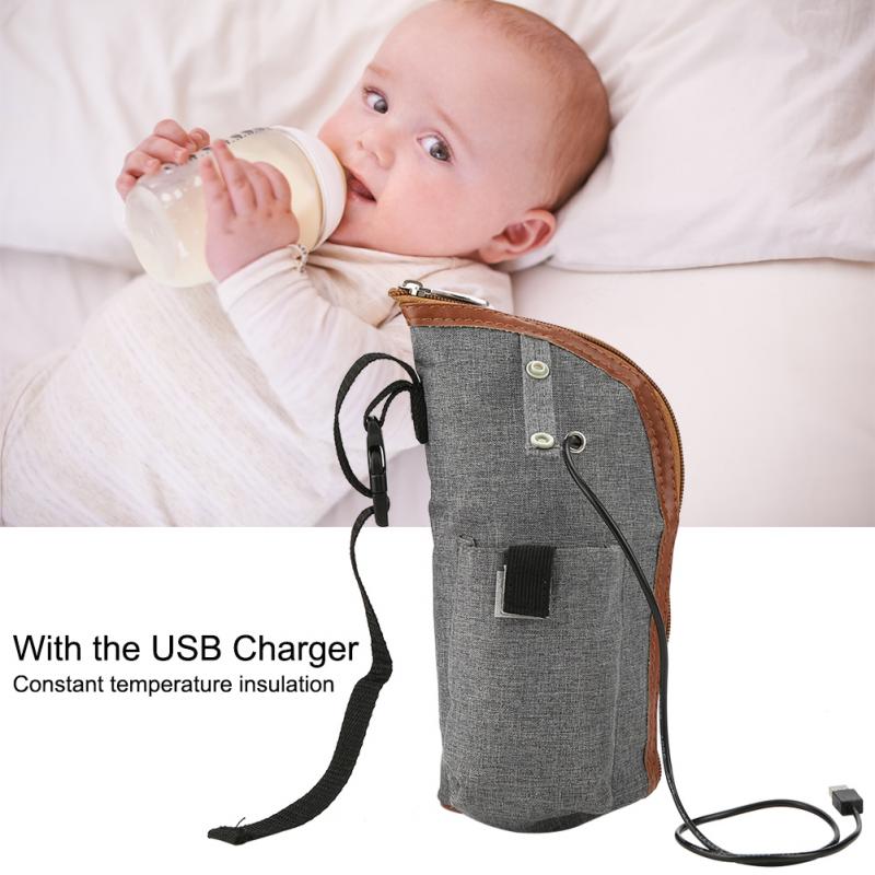 Portable Baby Warmers Bottle Holder USB Heating Bags Travel Mug Feeding Bottle Infant Milk Bottle Heating Bag Baby Feeding