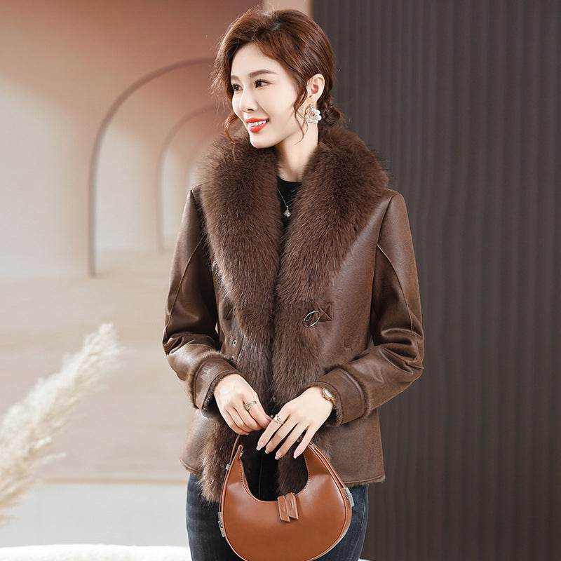 Fur Integrated Women's Short Coat Southern Winter Temperament - MarvelouStoree