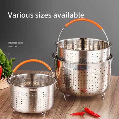 Marveloustoree 304 Stainless Steel Rice Steamer Electric Rice Cooker Liner Steamer Compartment Pressure Cooker Steamer Water-Insulated Steamer Rack