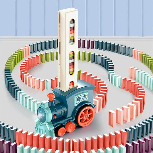 Hot Sale Development Train Toys Colored Dominoes Set 40/60/80/100 Electric Automatic Domino Train Toy - MarvelouStoree