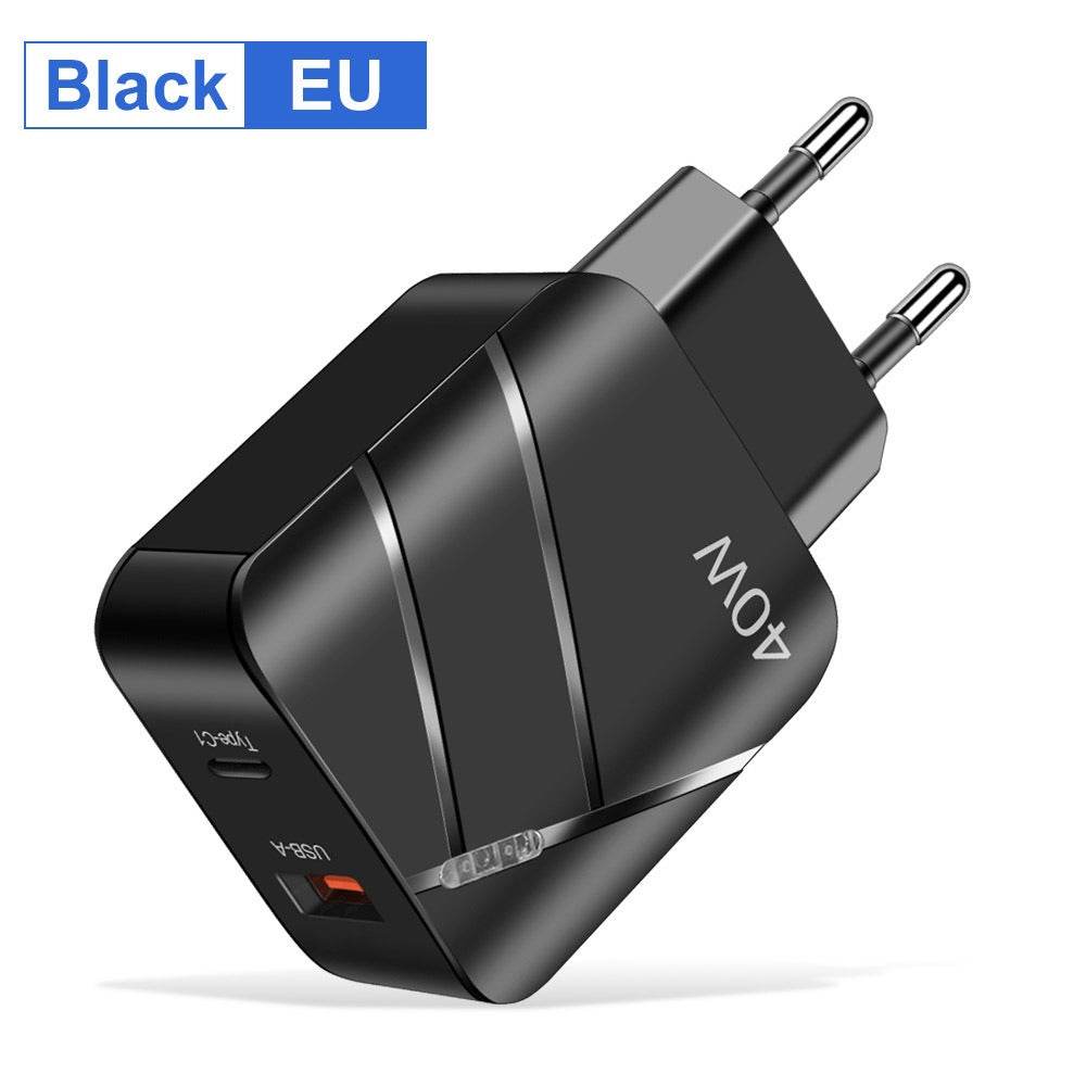 40W PD+QC3.0 mobile phone charger charging head travel charger - MarvelouStoree