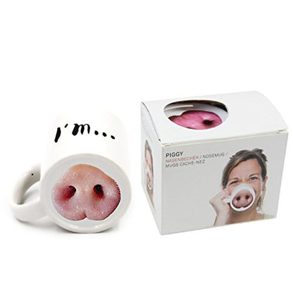 HOT Funny Dog Pig Nose Mug Cup Creative Ceramic Mark Beverage Laugh Tea Coffee Cups