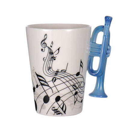 Guitar Ceramic Cup Personality Music Note Milk Juice Lemon Mug Coffee Tea Cup Home Office Drinkware Unique Gift