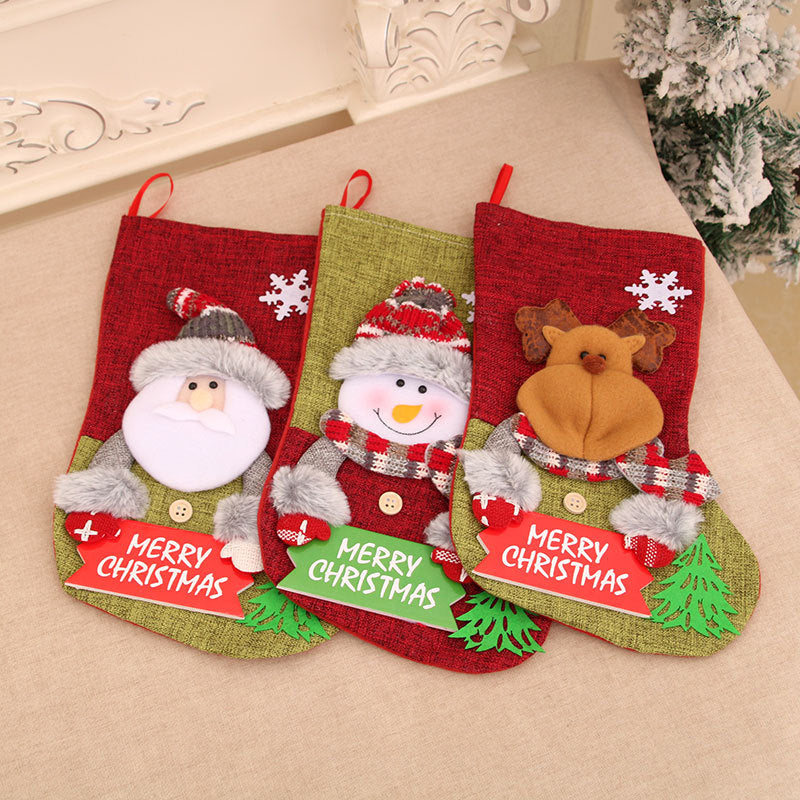 Christmas Socks Gift Bag Children's Candy Bag Cartoon Gift Bag Alphabet Christmas Socks