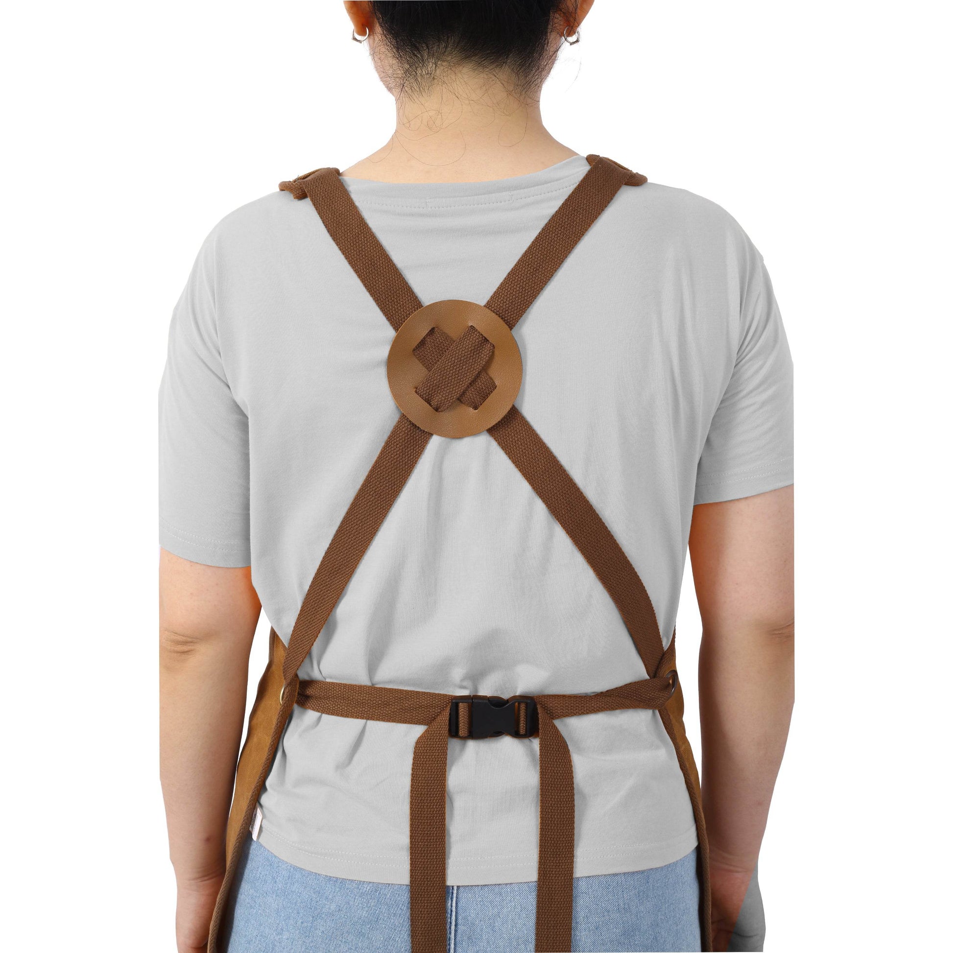 Long heavy-duty waxed canvas tool apron, carpenter apron, carpenter apron, carpenter waterproof 18 ounces - MarvelouStoree