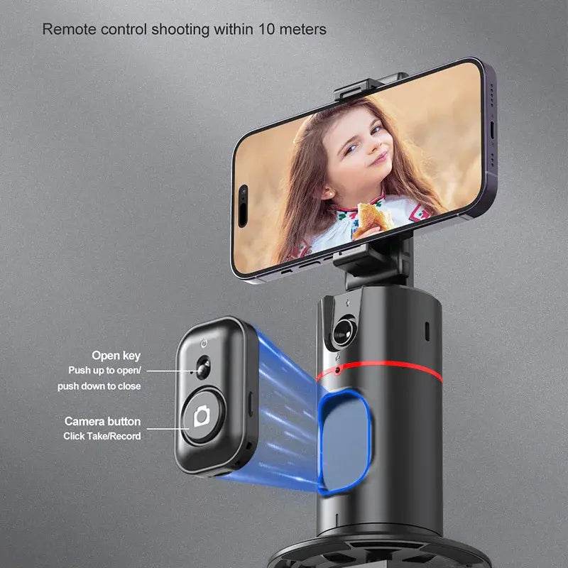 P02 Auto Face Tracking Stand 360 Rotation Phone Holder Desktop Tracking Gimbal Stabilizer Tripod for Live Vlogging Video - MarvelouStoree