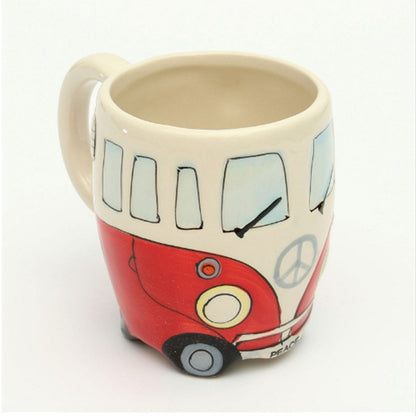 British Hand-painted 3D Double-decker Bus Mug Ceramic UK Retro Coachbus Car Coffee Cup Friends Tv Klimt Caneca Criativa Gift Box