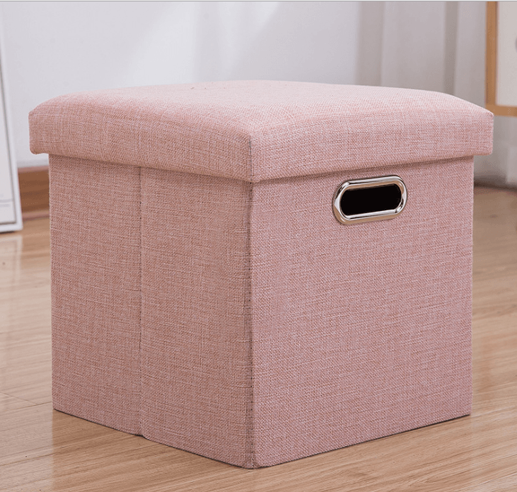 Simple Fabric Storage Storage Stool Folding Shoe Bench Footstool Can Sit With Lid Storage Box Stool 30*30*30cm/40*25*25cm - MarvelouStoree