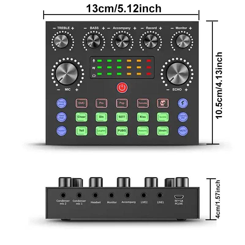 V8S Audio Mixer with Voice changer,Podcast Mixer,Sound Card for Phone Gaming Karaoke Studio Live Streaming Podcast - MarvelouStoree