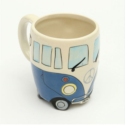 British Hand-painted 3D Double-decker Bus Mug Ceramic UK Retro Coachbus Car Coffee Cup Friends Tv Klimt Caneca Criativa Gift Box