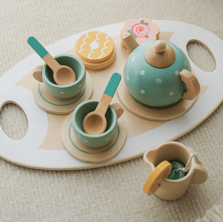 Children's Home Afternoon Tea Desserts Cake Sales Teapot Cups Tea Set Wooden Christmas Toys Gifts - MarvelouStoree