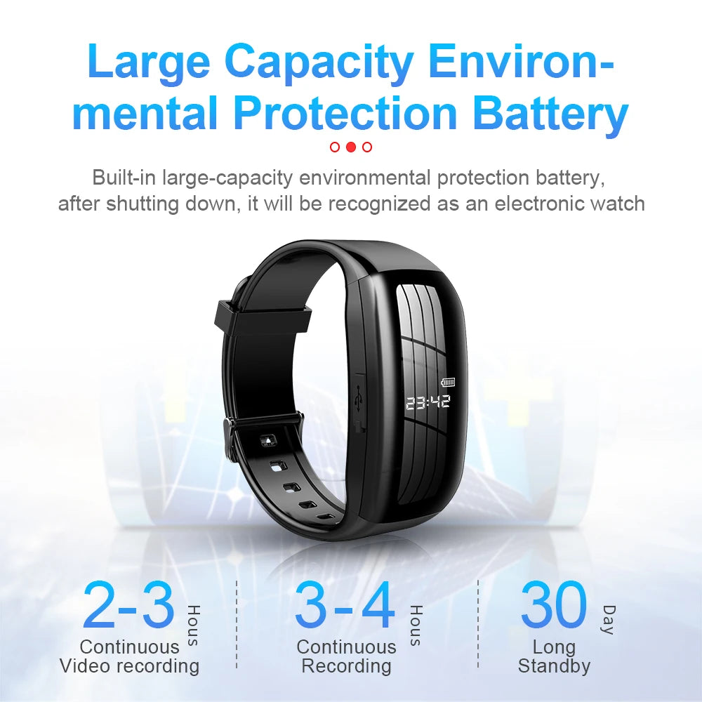 8-256GB Video Mini Camera Watch Audio Voice Recorder Bracelet USB Flash Driver Dictaphone Noise Reduce Sound Recording Wristband