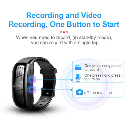 8-256GB Video Mini Camera Watch Audio Voice Recorder Bracelet USB Flash Driver Dictaphone Noise Reduce Sound Recording Wristband