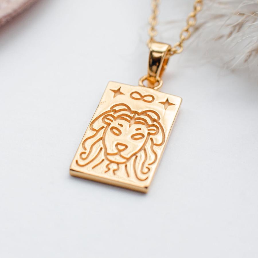 Trendy Sexy Square Amulet Enamel Tarot Card Pendant Necklace Gold Platd Eye Sun Heart lion Power Necklaces