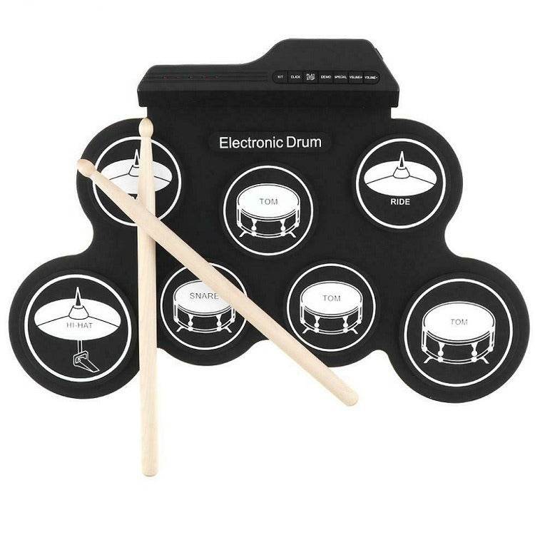 Handroll Electronic Drum Percussion Musical Instrument Portable Silicone Hand Roll Frame Drum Jazz Drum USB Electronic Drum - MarvelouStoree