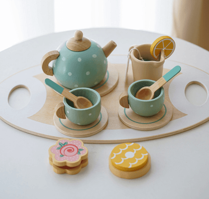 Children's Home Afternoon Tea Desserts Cake Sales Teapot Cups Tea Set Wooden Christmas Toys Gifts - MarvelouStoree