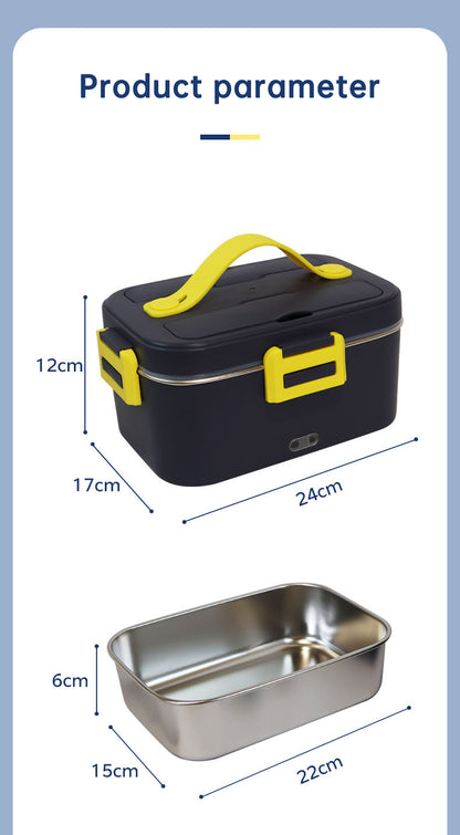 New portable household car 110 / 220V 12V/24V rechargeable automatic heated electric lunch box bento food heater container box