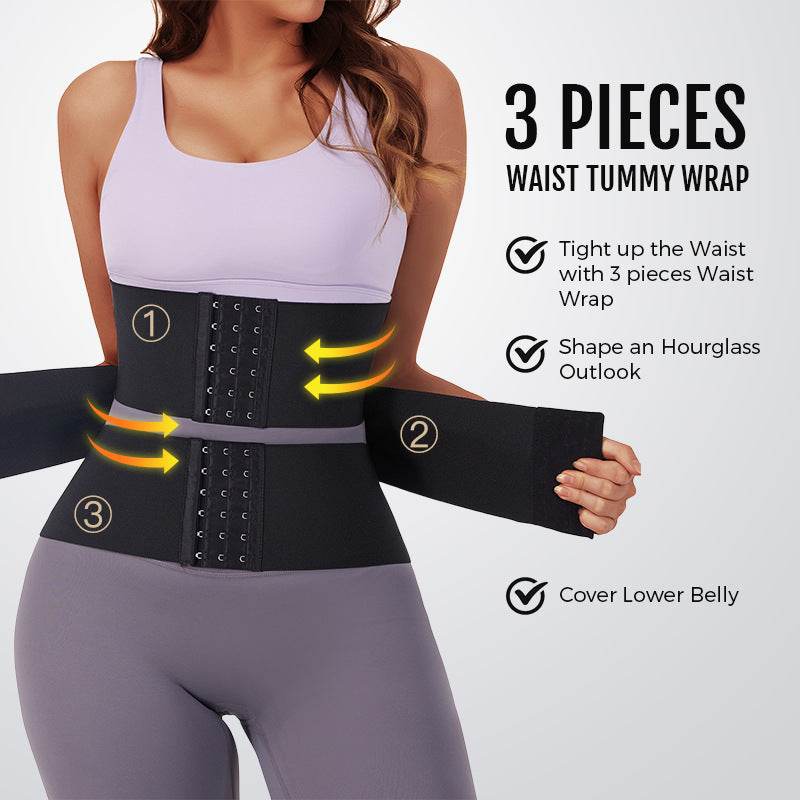 Waist Trainer Sports Sweat Postpartum Body Sculpting Double Belt Buckle Abdominal Belt - MarvelouStoree