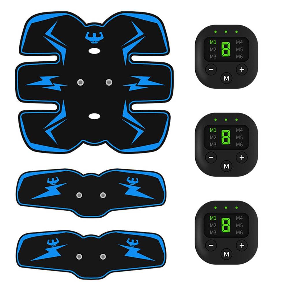 EMS Muscle Stimulator with LED Display USB Rechargeable Abdominal Belt Work Out Power Fitness Abdominal Men Women - MarvelouStoree