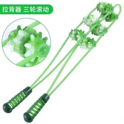 Hand-held Back Shoulder Neck Muscle Massager,Fitness Physiotherapy Massage Roller,Bead Pull-Back Roller Legs Back Waist Massage - MarvelouStoree